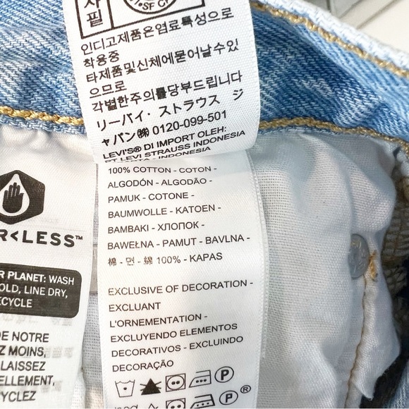 LEVI’S 501 BUTTON FLY CUT OFF LIGHT DENIM JEAN SHORTS WOMENS SZ 25 - Picture 5 of 6